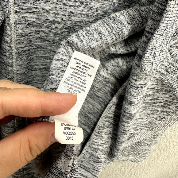 ATHLETA Cardigan Womens Small Gray Hooded Blissful Open‎ Front Ruffle Athleisure - Picture 8 of 8